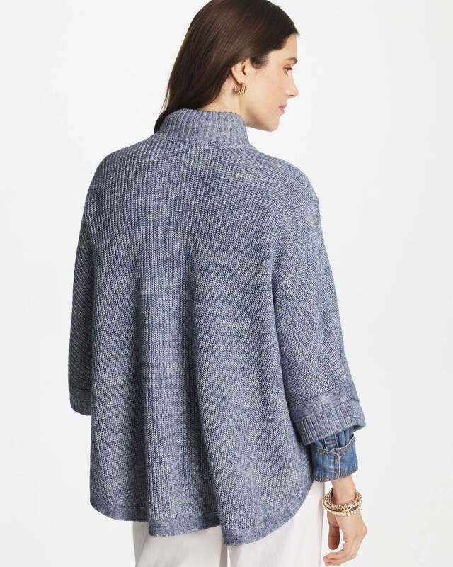 Rounded Hem Zip-Front Ruana - image 3